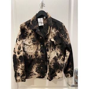 collusion jacket women's Acid Washed Brown denim jacket size S